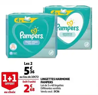 Auchan Lingettes Harmoine Pampers aanbieding