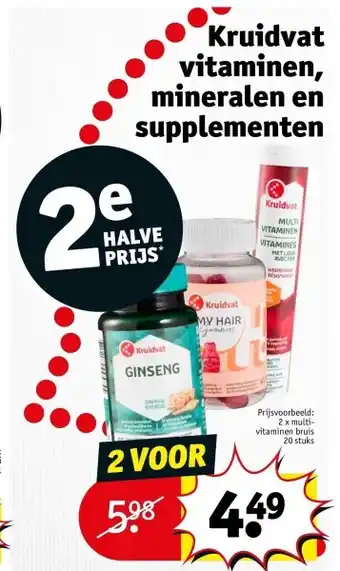 Kruidvat Kruidvat vitaminen, mineralen en supplementen aanbieding