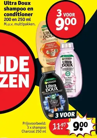 Kruidvat Ultra Doux shampoo en conditioner aanbieding