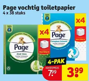 Kruidvat Page vochtig toiletpapier aanbieding