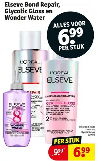 Kruidvat Elseve Bond Repair, Glycolic Gloss en Wonder Water aanbieding