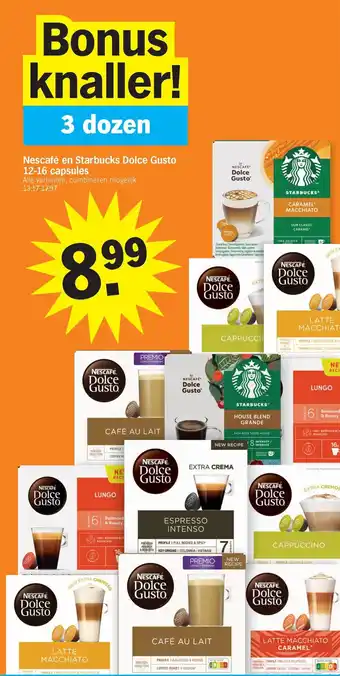Albert Heijn Nescafé en Starbucks Dolce Gusto 12-16 capsules aanbieding