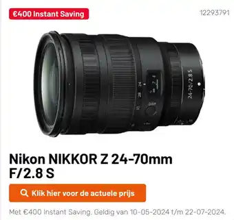 Kamera Express Nikon NIKKOR Z 24-70mm F/2.8 S aanbieding