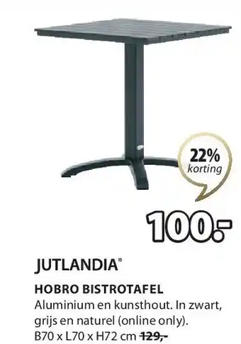 Jysk HOBRO BISTROTAFEL aanbieding