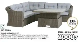 Jysk TAFEL + LOUNGEBANK aanbieding