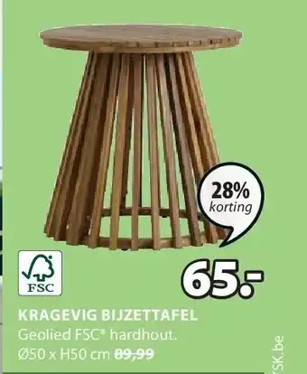 Jysk KRAGEVIG BIJZETTAFEL aanbieding