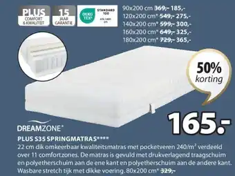 Jysk PLUS S35 SPRINGMATRAS aanbieding
