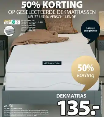 Jysk GOLD T65 DEKMATRAS aanbieding