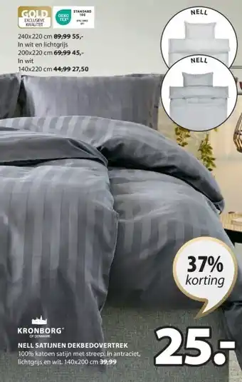 Jysk NELL SATIJNEN DEKBEDOVERTREK aanbieding