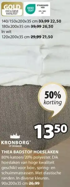Jysk THEA BADSTOF HOESLAKEN aanbieding
