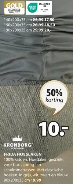 Jysk FRIDA HOESLAKEN aanbieding