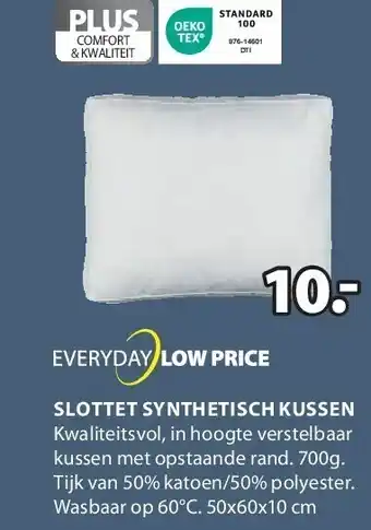 Jysk SLOTTET SYNTHETISCH KUSSEN aanbieding