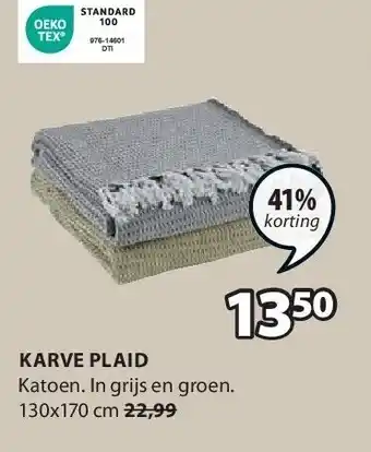 Jysk KARVE PLAID aanbieding