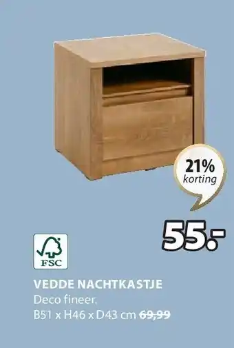Jysk VEDDE NACHTKASTJE aanbieding