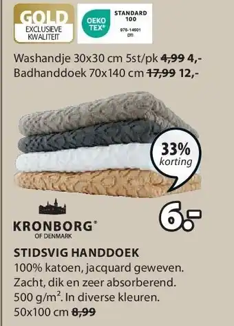 Jysk STIDSVIG HANDDOEK aanbieding