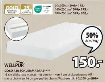 Jysk GOLD F30 SCHUIMMATRAS aanbieding