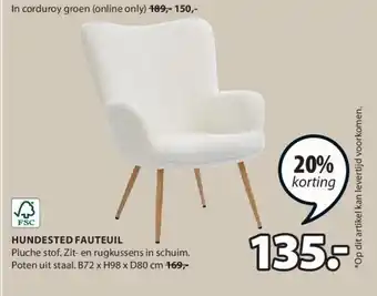 Jysk HUNDESTED FAUTEUIL aanbieding