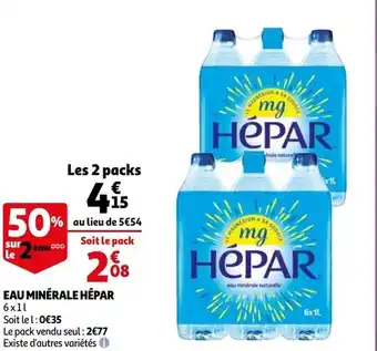 Auchan Eau Minerale Hepar aanbieding