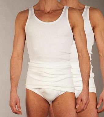 Avion singlet 2 pack 2/2 Rib Singlets H 8516 wit