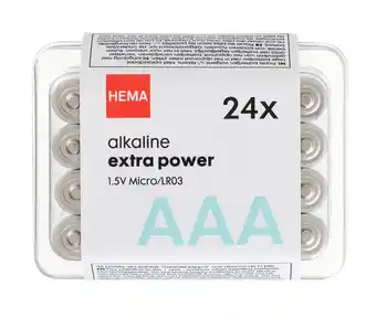 HEMA AAA alkaline extra power batterijen - 24 stuks aanbieding