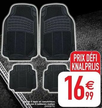 Cora Set de 4 tapis en caoutchouc set van 4 rubberen matten aanbieding