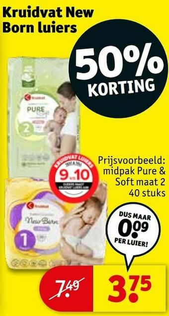 Kruidvat Midpak pure + soft maat 2 aanbieding