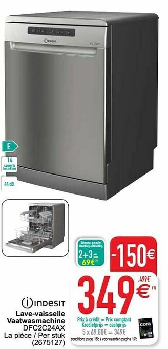 Cora Indesit lave-vaisselle vaatwasmachine dfc2c24ax aanbieding