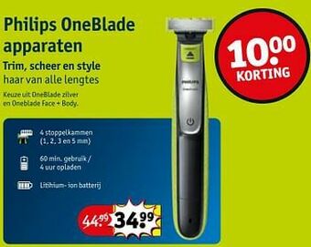 Kruidvat Philips oneblade apparaten aanbieding