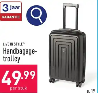 ALDI LIVE IN STYLE Handbagage trolley aanbieding