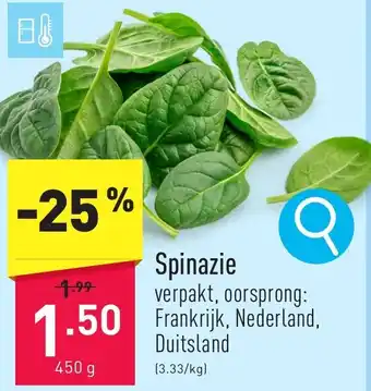 ALDI Spinazie 450g aanbieding