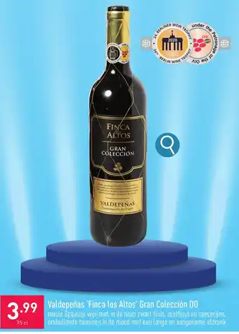 ALDI Valdepeñas 'Finca los Altos' Gran Colección DO 75 cl aanbieding