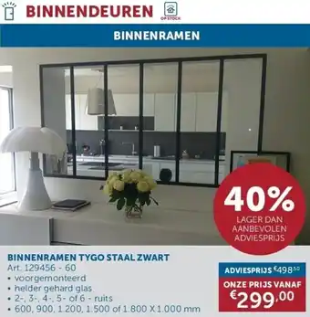 Zelfbouwmarkt BINNENRAMEN TYGO STAAL ZWART aanbieding