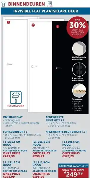 Zelfbouwmarkt INVISIBLE FLAT aanbieding