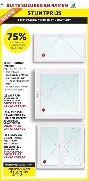 Zelfbouwmarkt SERIE IKKUNA - PVC WIT aanbieding