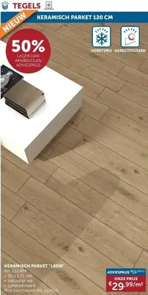 Zelfbouwmarkt KERAMISCH PARKET LEON aanbieding