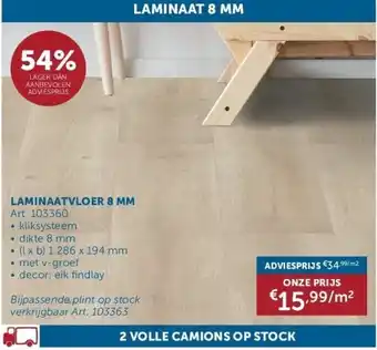 Zelfbouwmarkt LAMINAATVLOER 8 MM aanbieding