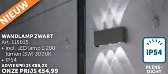 Zelfbouwmarkt WANDLAMP ZWART aanbieding