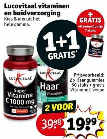 Kruidvat Haar gummies + gratis vitamine c vegan aanbieding