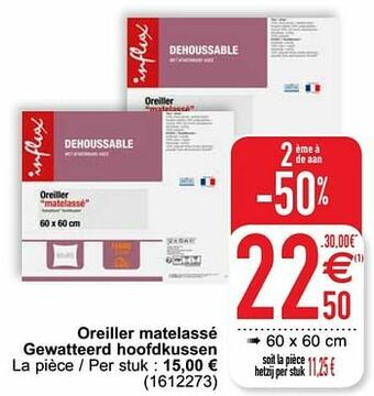 Cora Oreiller matelassé gewatteerd hoofdkussen aanbieding