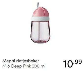 Baby & Tiener Mepal rietjesbeker mio deep pink aanbieding