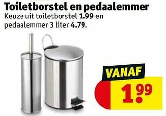 Toiletborstel en pedaalemmer