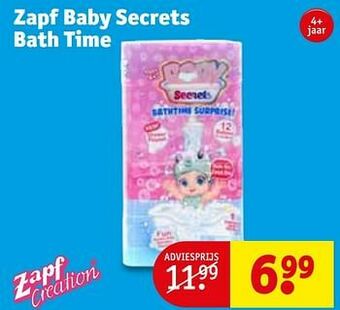 Kruidvat Zapf baby secrets bath time aanbieding