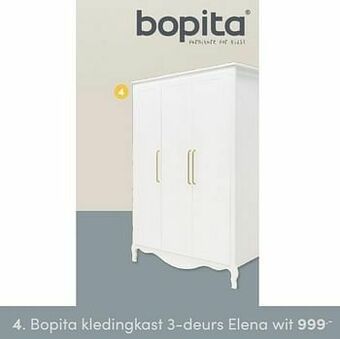 Baby & Tiener Bopita kledingkast 3-deurs elena wit aanbieding