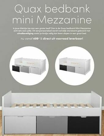 Baby & Tiener Quax bedbank mini mezzanine aanbieding