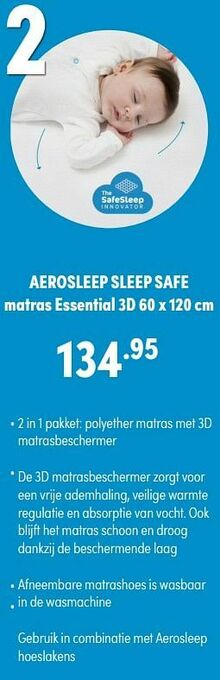 Baby & Tiener Aerosleep sleep safe matras essential aanbieding