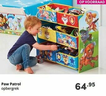 Baby & Tiener Paw patrol opbergrek aanbieding