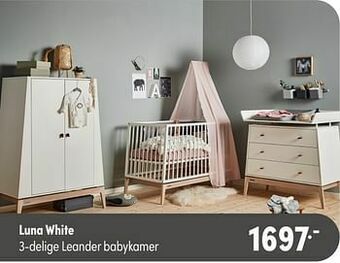 Baby & Tiener Luna white 3-delige leander babykamer aanbieding
