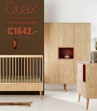 Baby & Tiener Quax 3-delige babykamer cocoon natural oak terra aanbieding