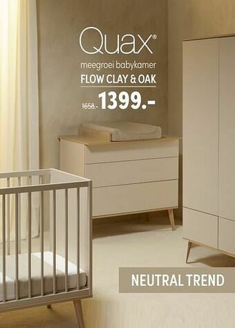 Baby & Tiener Quax meegroei babykamer flow clay + oak aanbieding
