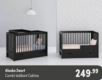 Baby & Tiener Alaska zwart combi ledikant cabino aanbieding